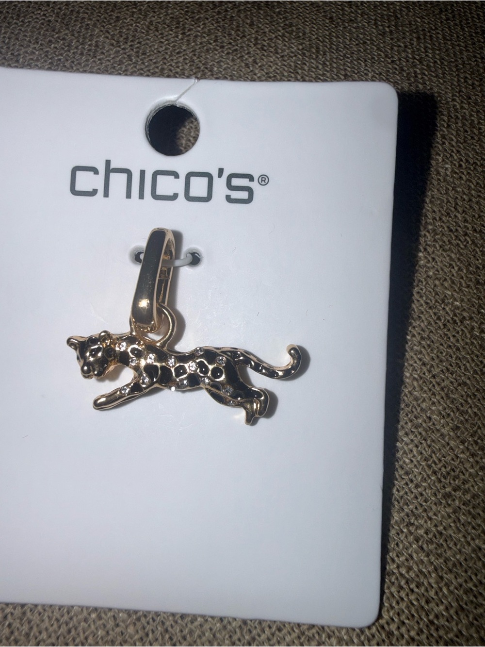 Chico's Gold Leopard Charm Pendant